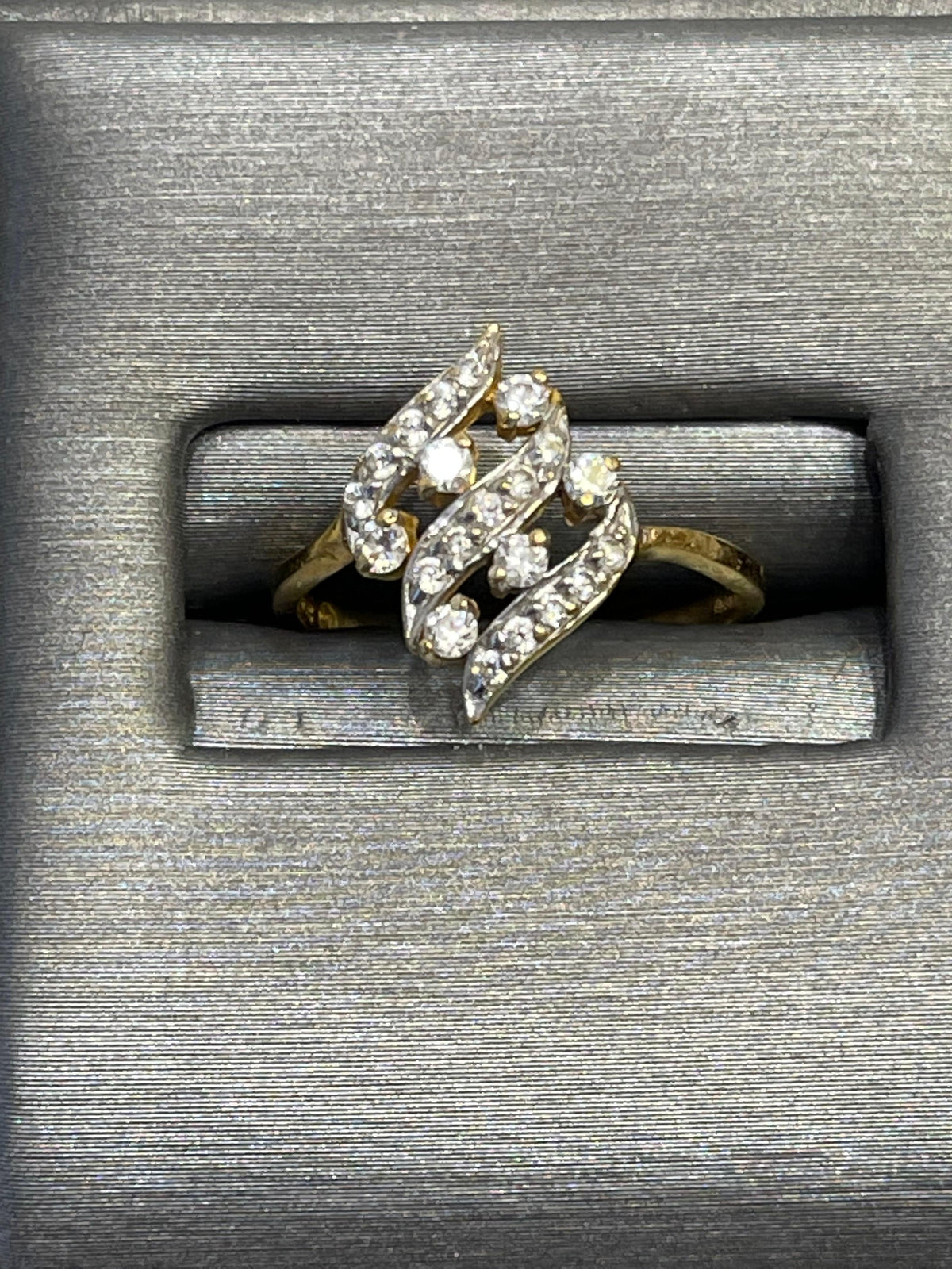 21K YELLOW GOLD CUBIC ZIRCONIA RING - Philadelphia Gold & Silver Exchange