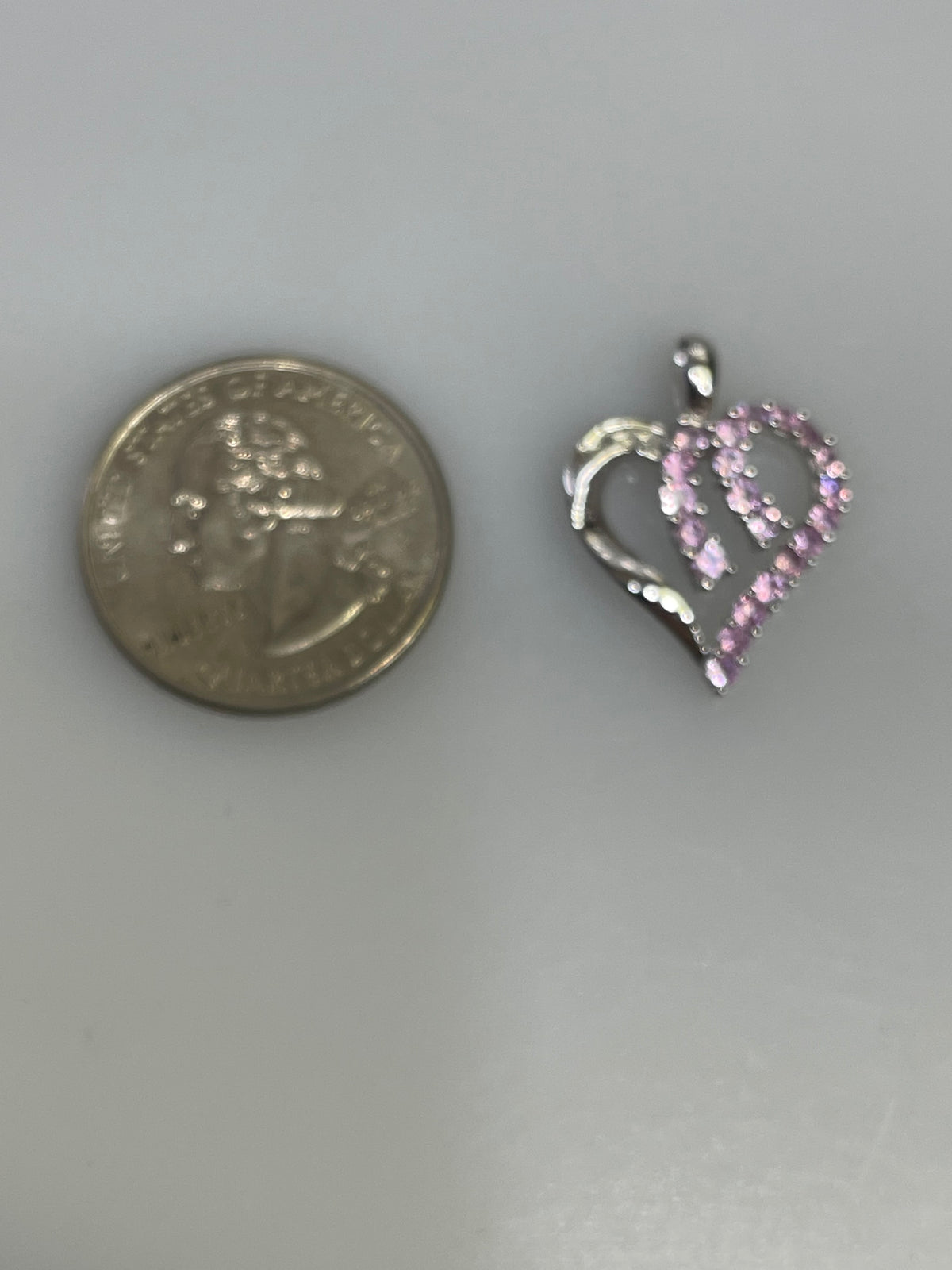 10 Karat White Gold Pink Topaz Heart Pendant