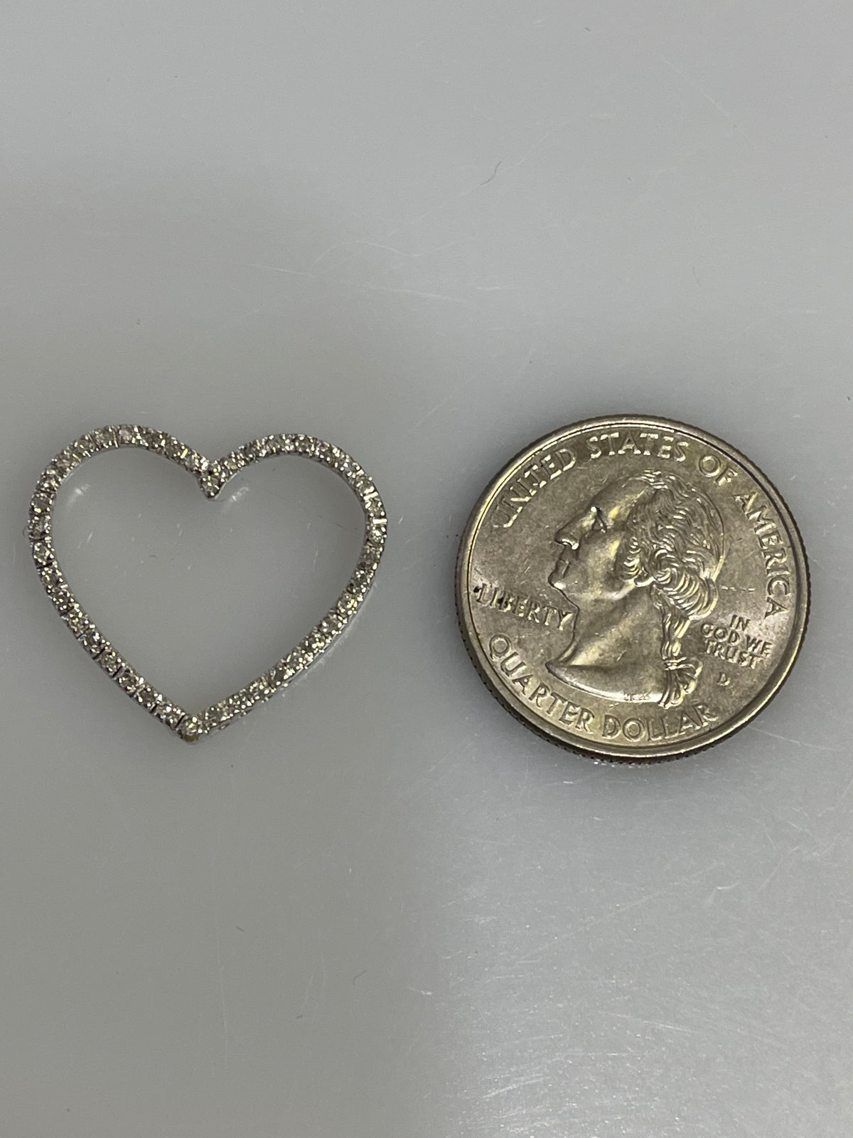 10 Karat White Gold Diamond Heart Pendant 1/2 Carat Total Diamond Weight Round Diamonds