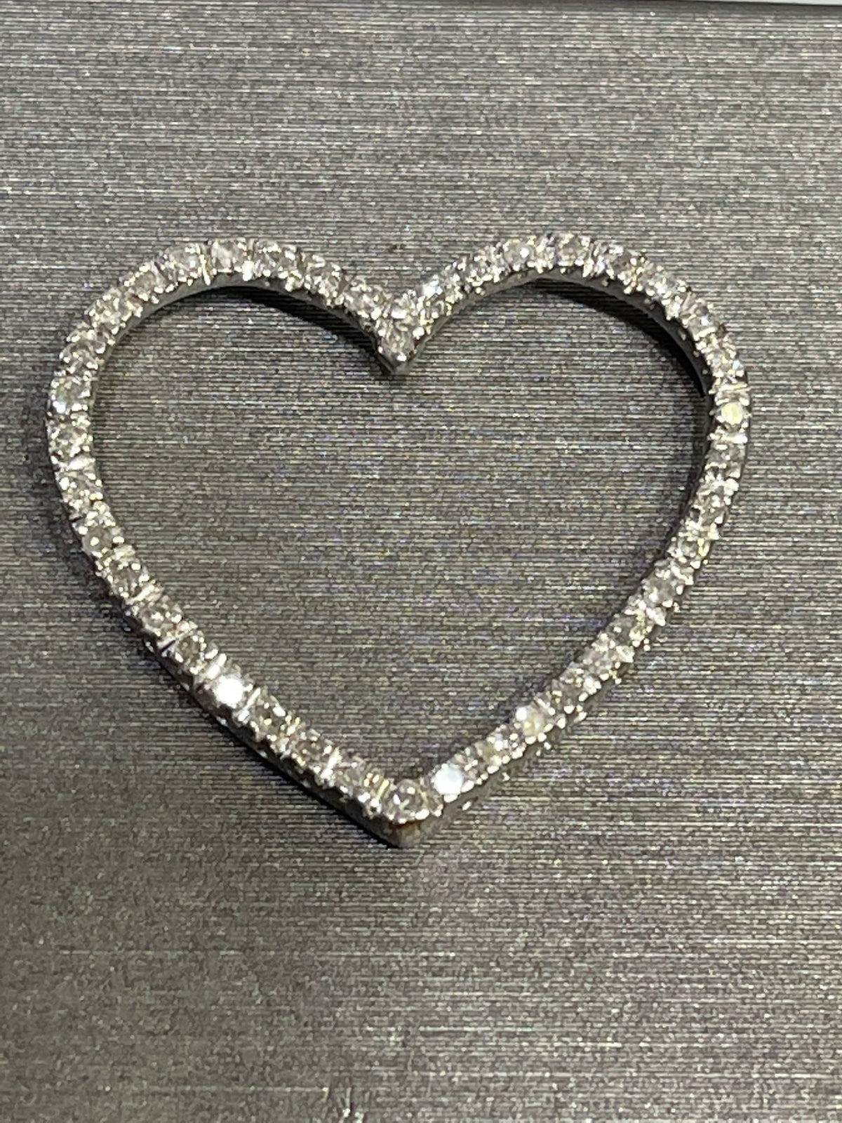 10 Karat White Gold Diamond Heart Pendant 1/2 Carat Total Diamond Weight Round Diamonds