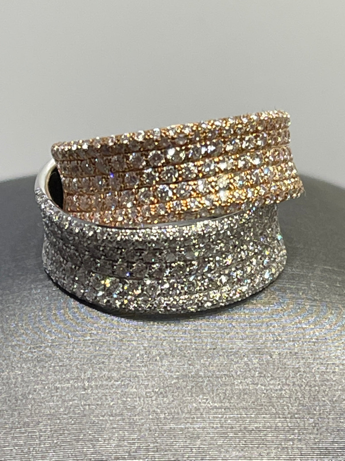 18K Rose & White Gold Simon G Design Diamond Ring
