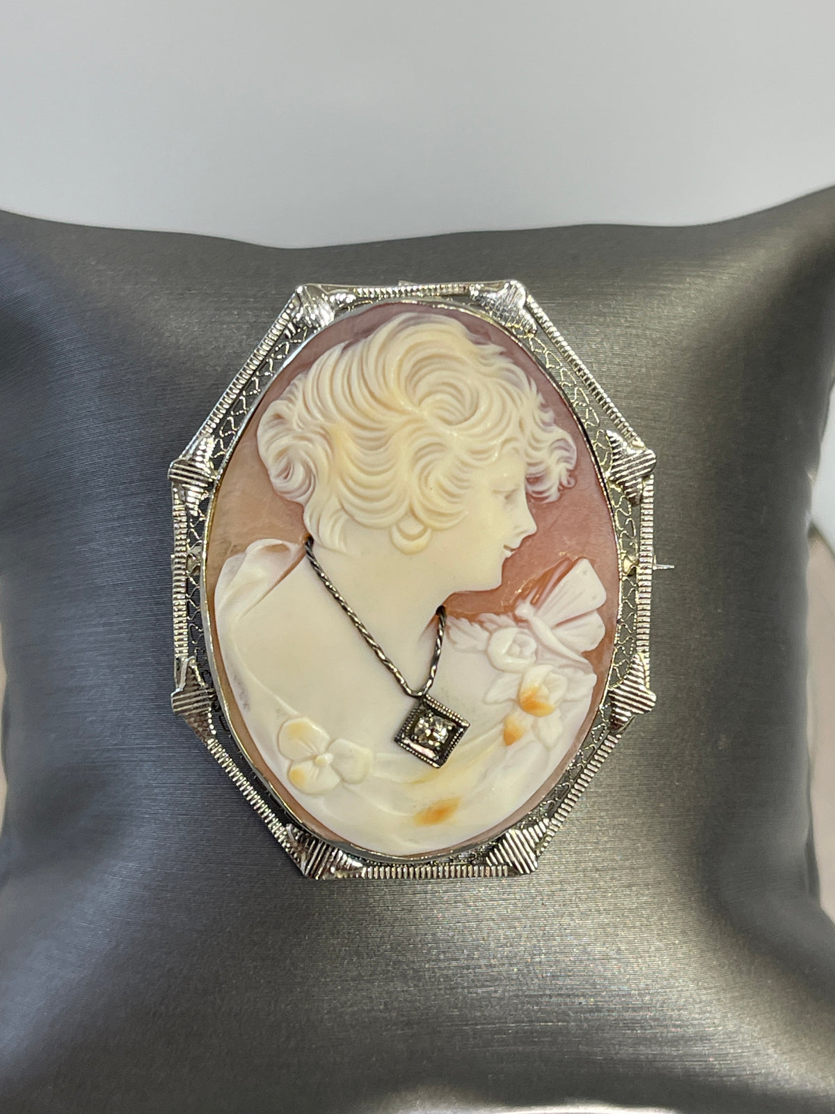 View two of Gorgeous Antique 14 Karat Gold Cameo