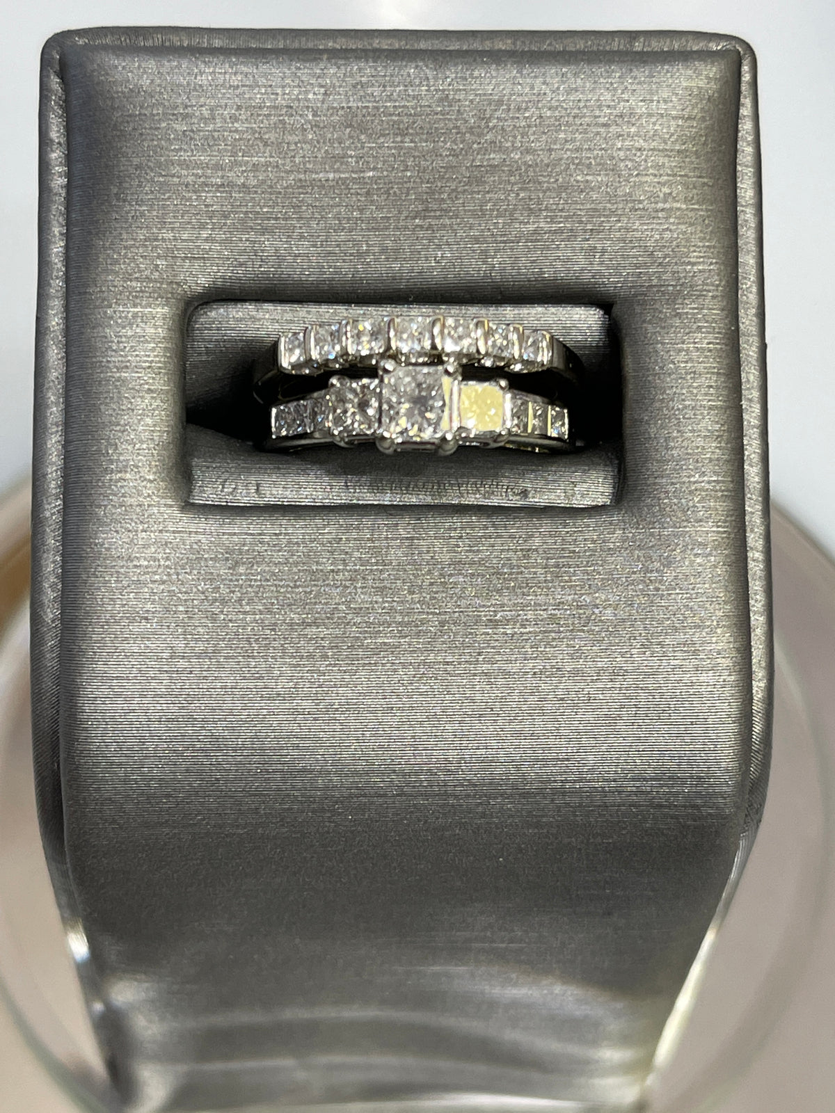 view one of 14 Karat White Gold Diamond Engagement Ring And Wedding Band Ring Wedding Set