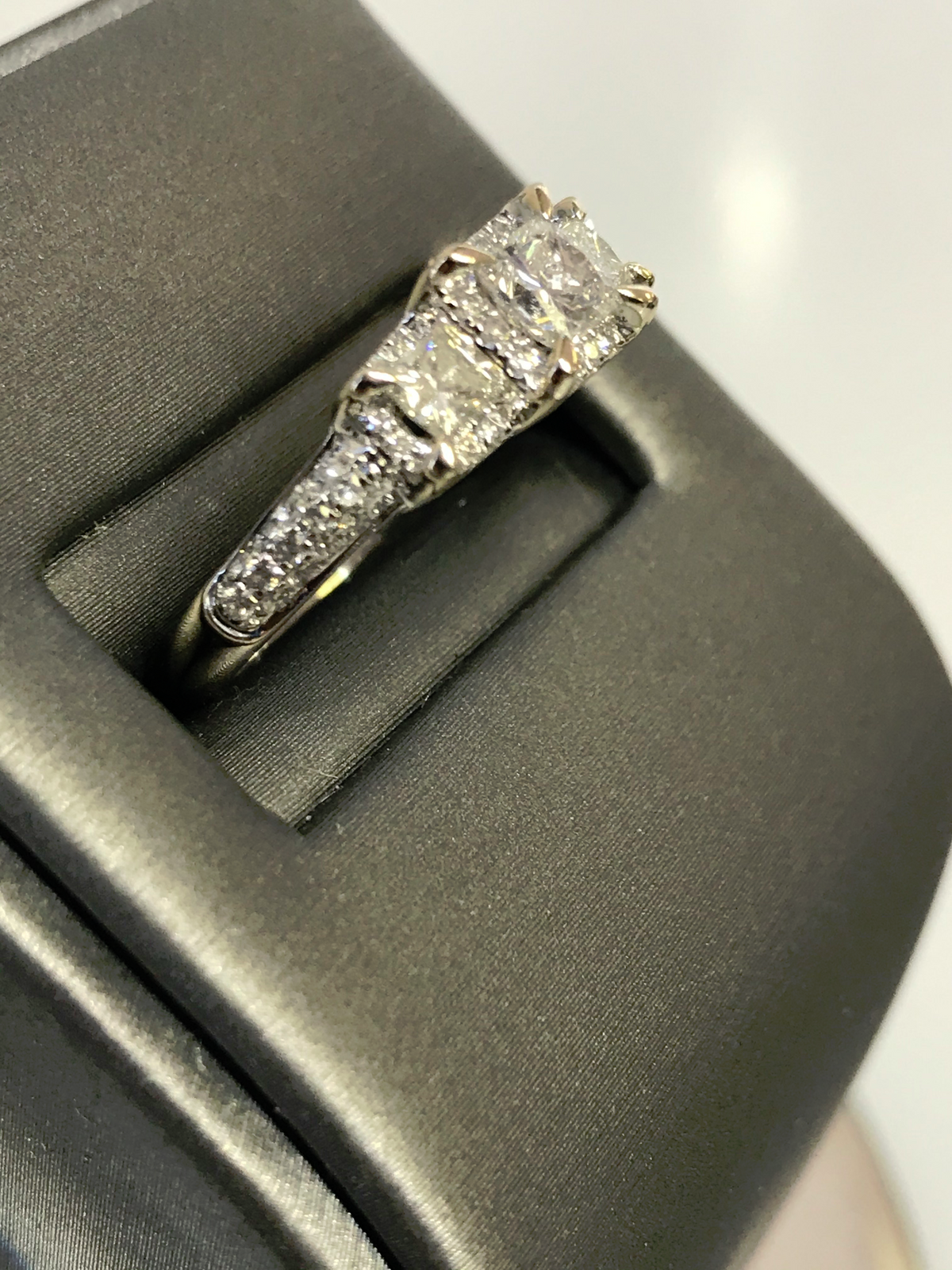 14KT White Gold Triple Princess Cut Diamond Ring - Philadelphia Gold & Silver Exchange