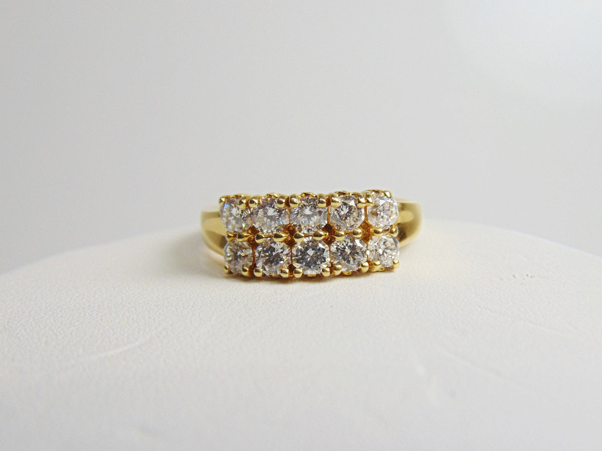 18K Karat Yellow Gold Diamond Ring Heavy Setting Asscher Cut Diamonds 1.35cts - Philadelphia Gold & Silver Exchange