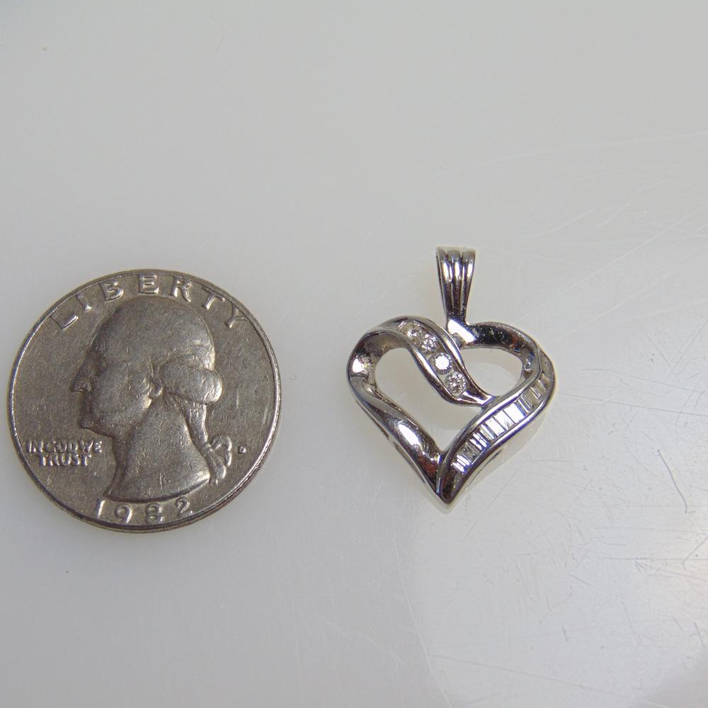 14KT White Gold Diamond Heart Pendant - Philadelphia Gold & Silver Exchange