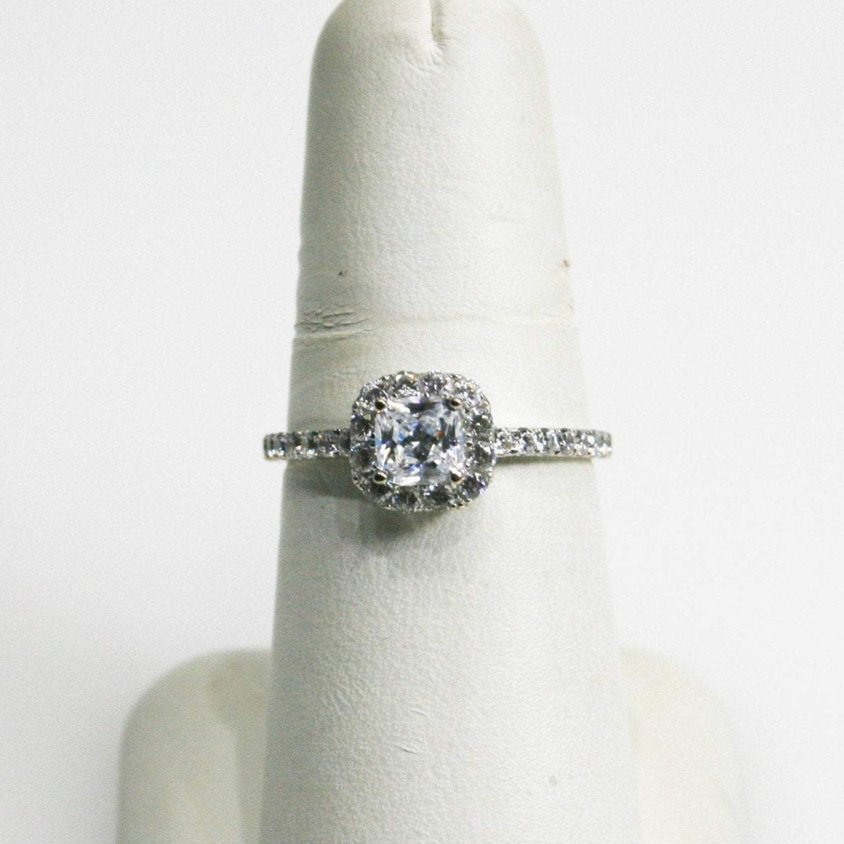14KT White Gold Cubic Zirconia Halo Style Ring - Philadelphia Gold & Silver Exchange