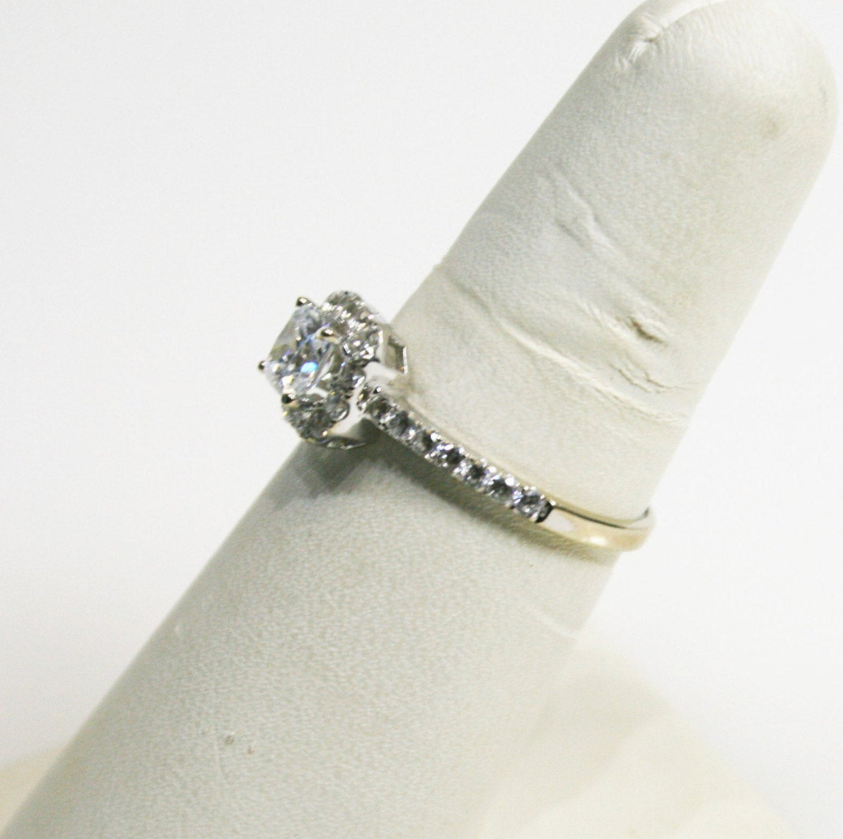 14KT White Gold Cubic Zirconia Halo Style Ring - Philadelphia Gold & Silver Exchange