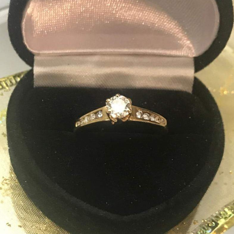 14 Karat Yellow Gold Diamond Tower Engagement Ring - Philadelphia Gold & Silver Exchange
