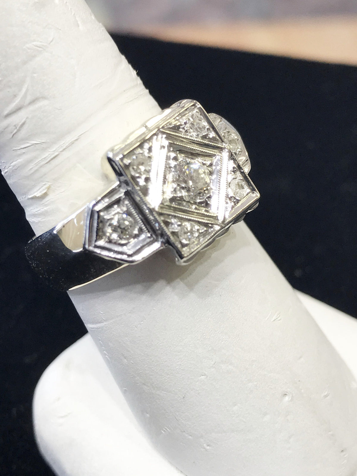 Antique Men's 14 Karat Solid Yellow Gold Royal Diamond Cluster Ring - Philadelphia Gold & Silver Exchange