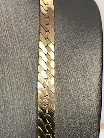 View six of 14 Karat Yellow Gold Herringbone Necklace - 18" Long