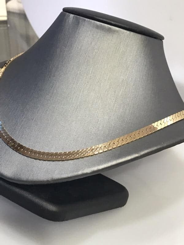 View three of 14 Karat Yellow Gold Herringbone Necklace - 18" Long