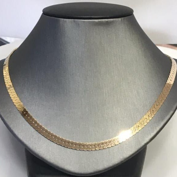 View one of 14 Karat Yellow Gold Herringbone Necklace - 18" Long