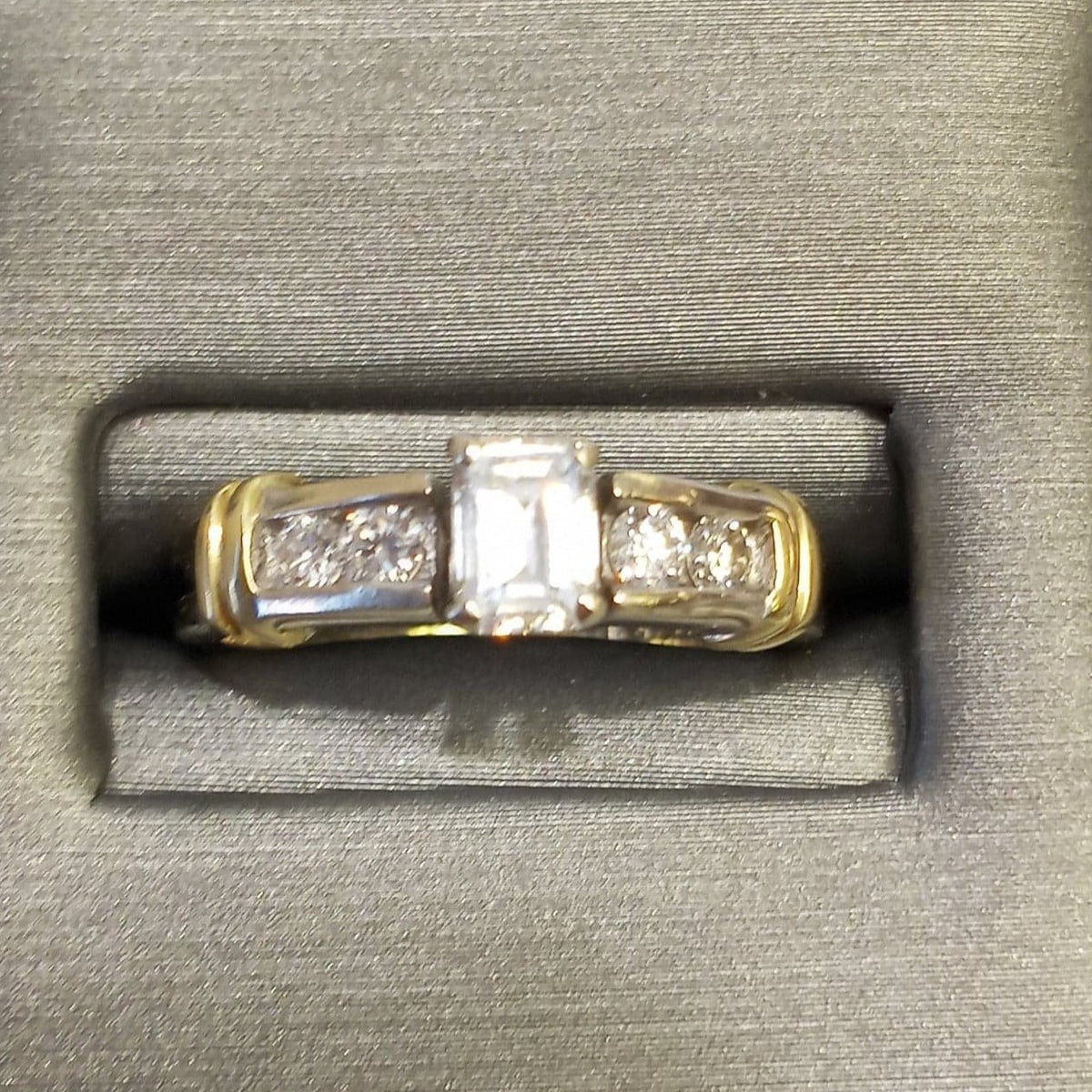 18KT 2-Tone Gold Emerald Cut Diamond Engagement Ring - Philadelphia Gold & Silver Exchange