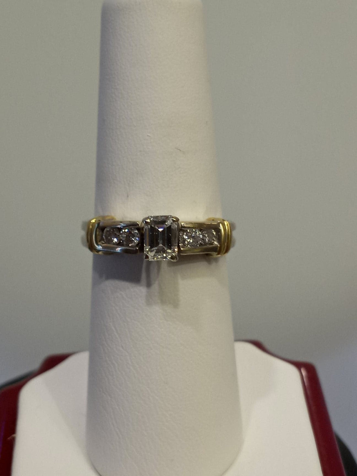18KT 2-Tone Gold Emerald Cut Diamond Engagement Ring - Philadelphia Gold & Silver Exchange
