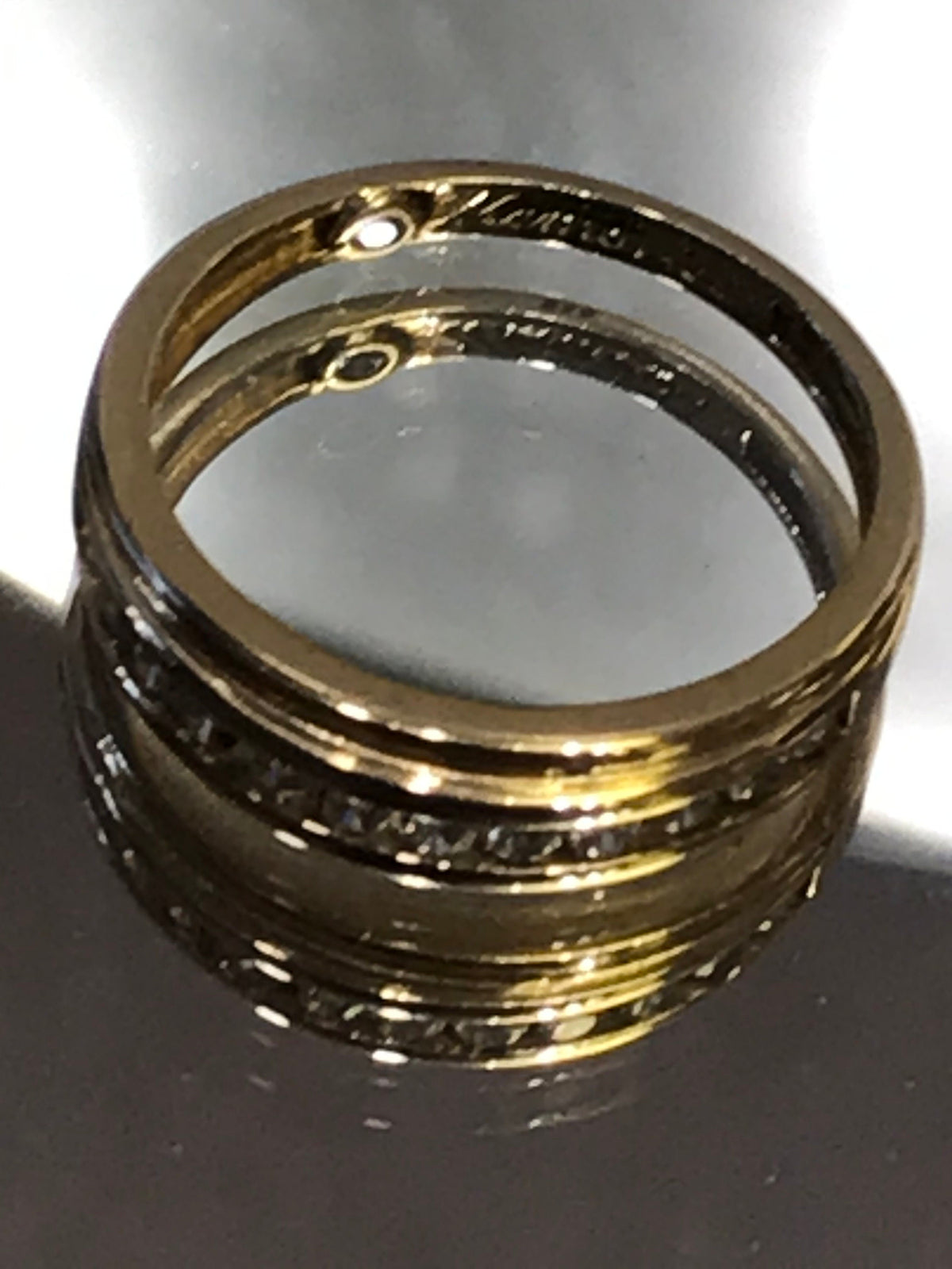 view two of 14 Karat Yellow Gold Cubic Zirconia Band