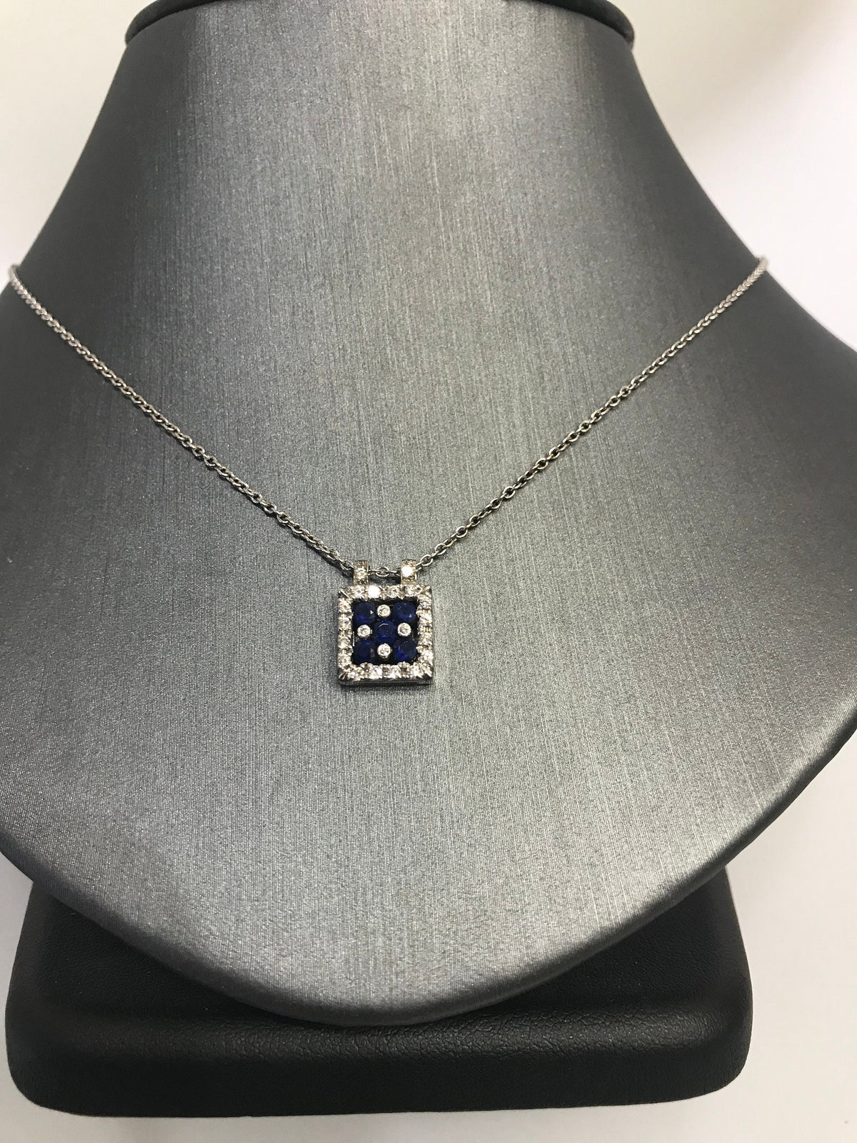 18 Karat White Gold, Diamond & Sapphire Necklace - Philadelphia Gold & Silver Exchange