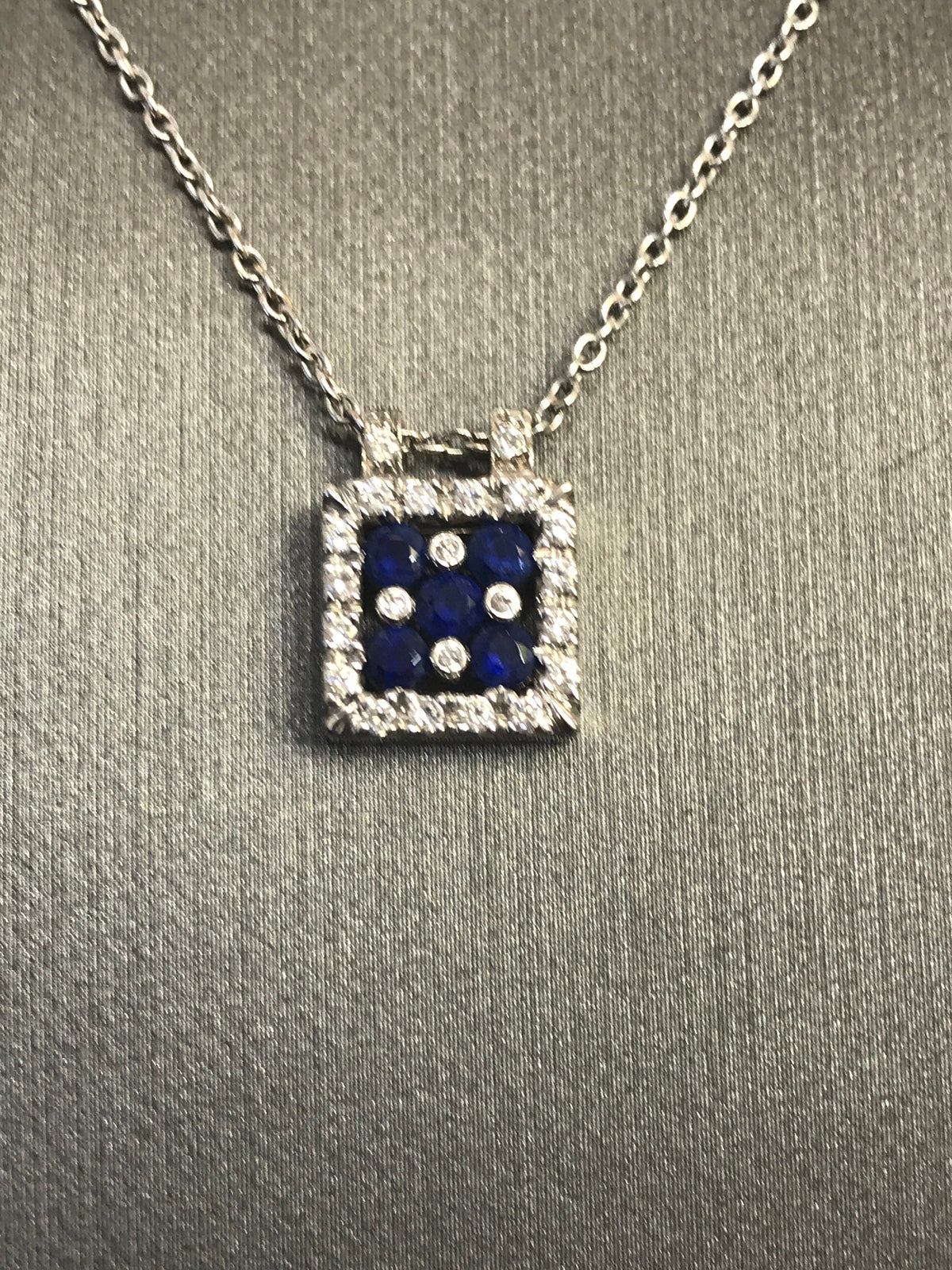18 Karat White Gold, Diamond & Sapphire Necklace - Philadelphia Gold & Silver Exchange