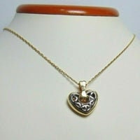 14 Karat Yellow Gold Double Sided Diamond Heart Pendant - Philadelphia Gold & Silver Exchange