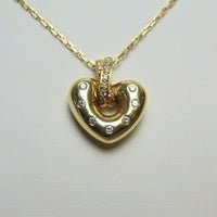 14 Karat Yellow Gold Double Sided Diamond Heart Pendant - Philadelphia Gold & Silver Exchange