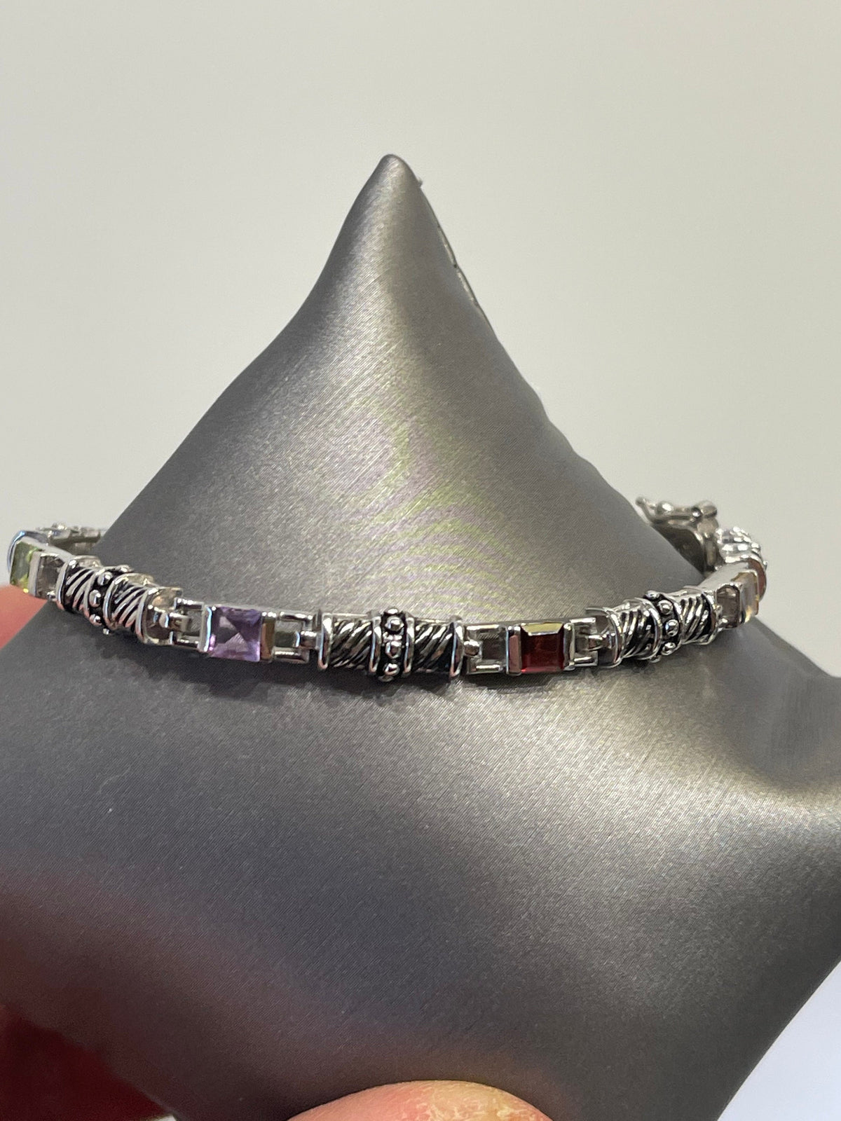 Sterling Silver Multi-Color Gemstone Bracelet - Philadelphia Gold & Silver Exchange