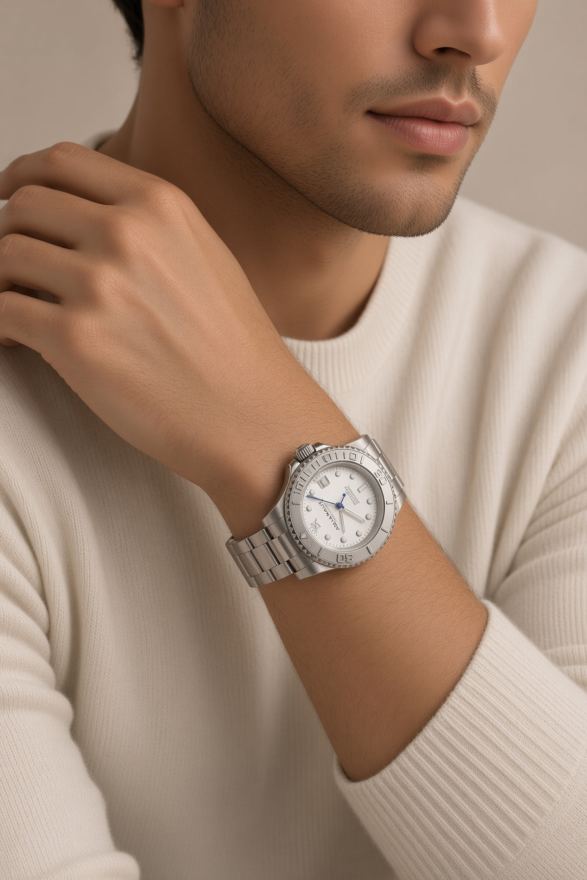 Aquanaut Professional, stainless steel case and oyster-style bracelet with a high-contrast white dial