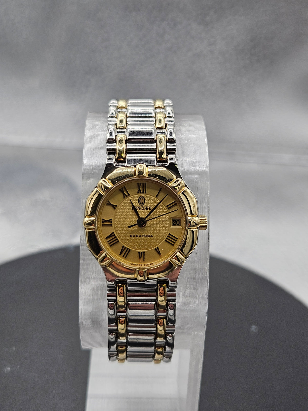 Vintage-inspired Concord Saratoga in two-tone 18K yellow gold and stainless steel