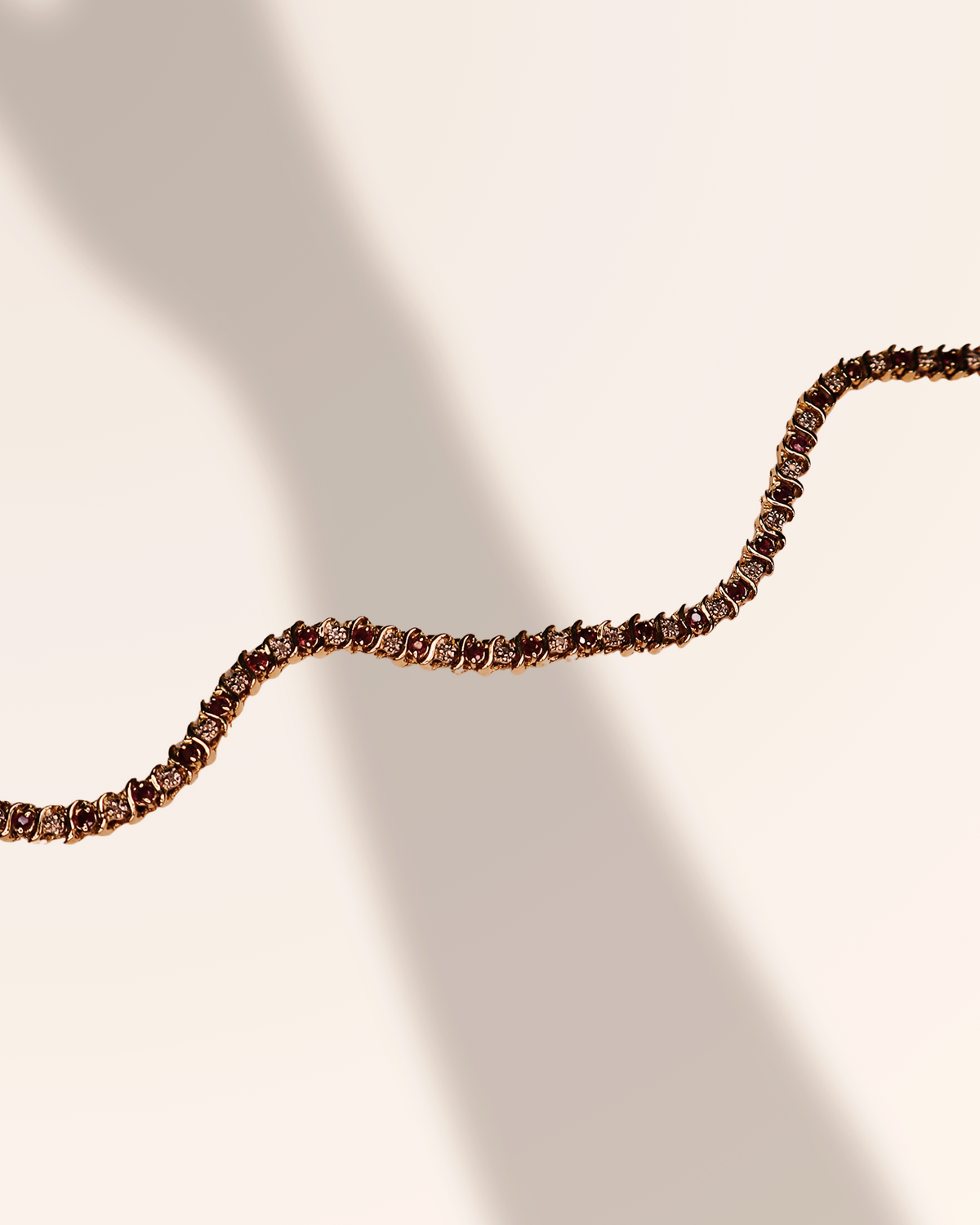 Ladies 14 Karat  Yellow Gold  Diamond and Ruby Tennis Bracelet - Philadelphia Gold & Silver Exchange