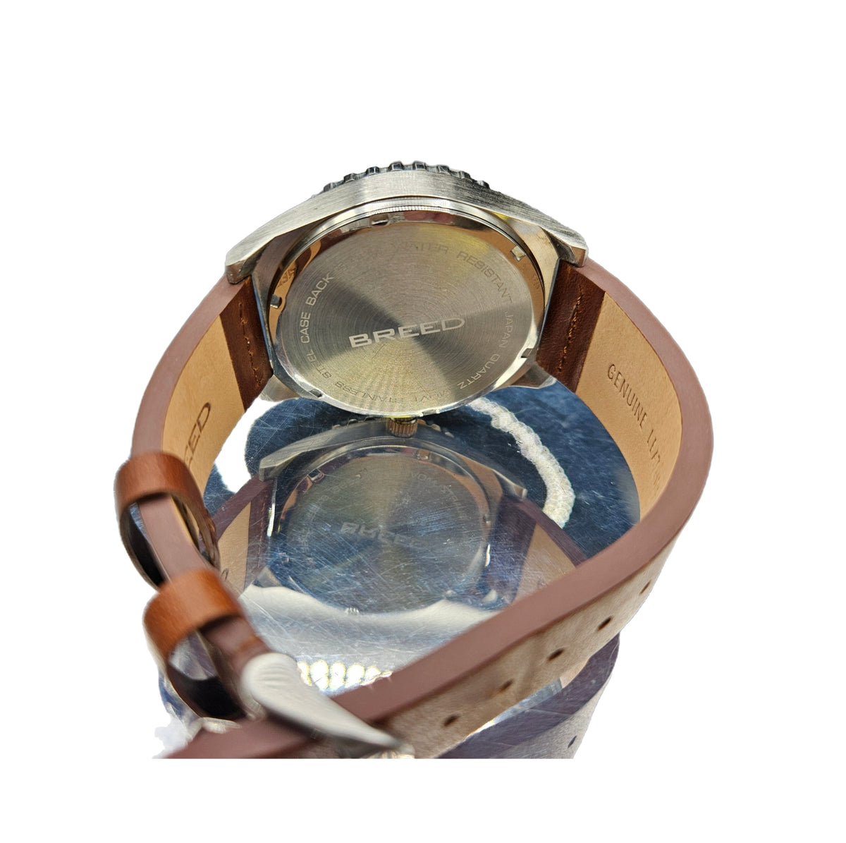 Vintage BREED Ranger watch with a blue dial and brown leather strap