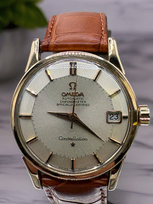 Vintage Omega 18kt Constellation Pie Pan Chronometer Watch