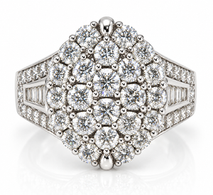 8.75 CTW Diamond Cluster Cocktail Ring in 14K White Gold | Phillies Gold8.75 CTW Diamond Cluster Cocktail Ring in 14K White Gold | Phillies Gold