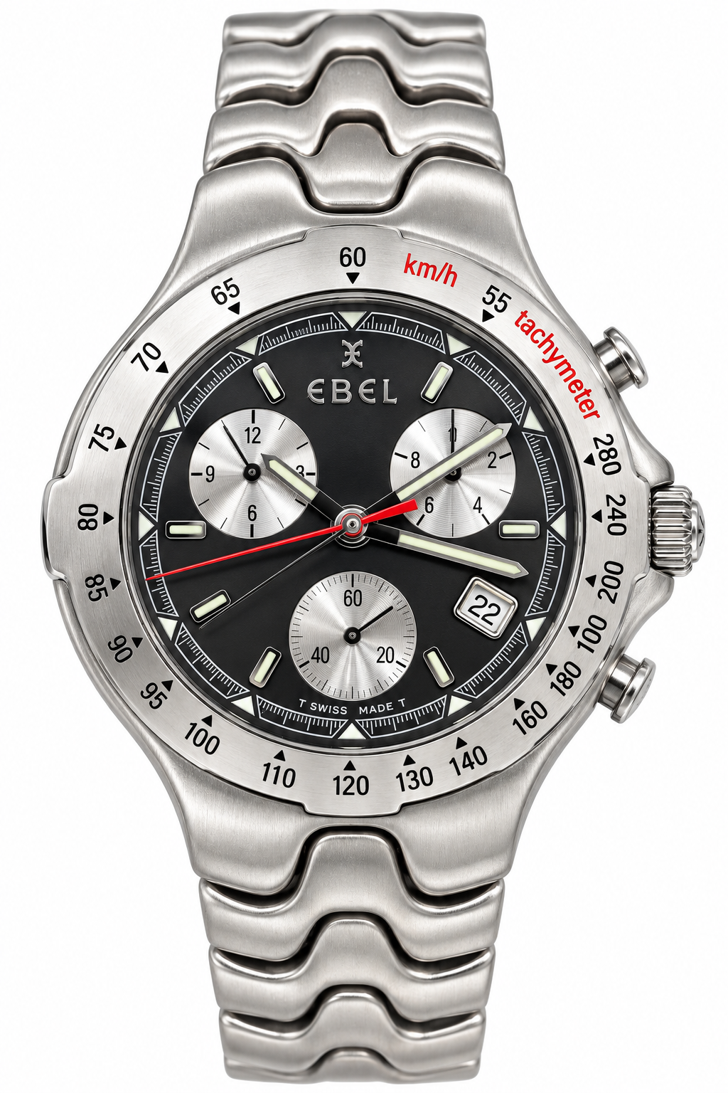Ebel Men’s Pre-Owned Sportwave S/S 40mm Chronograph Watch E9251641
