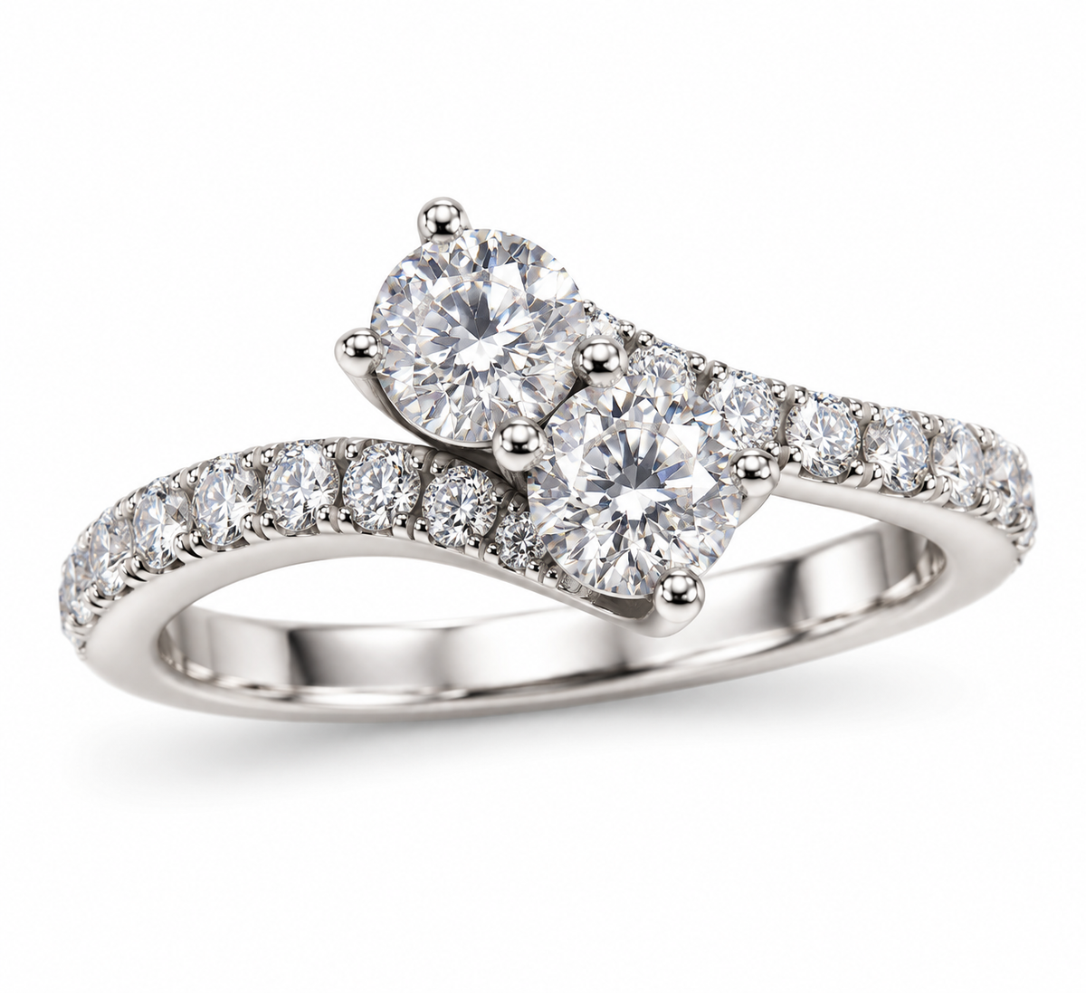 14K White Gold True Love Best Friend Natural Diamond Ring – 2.60 CTW