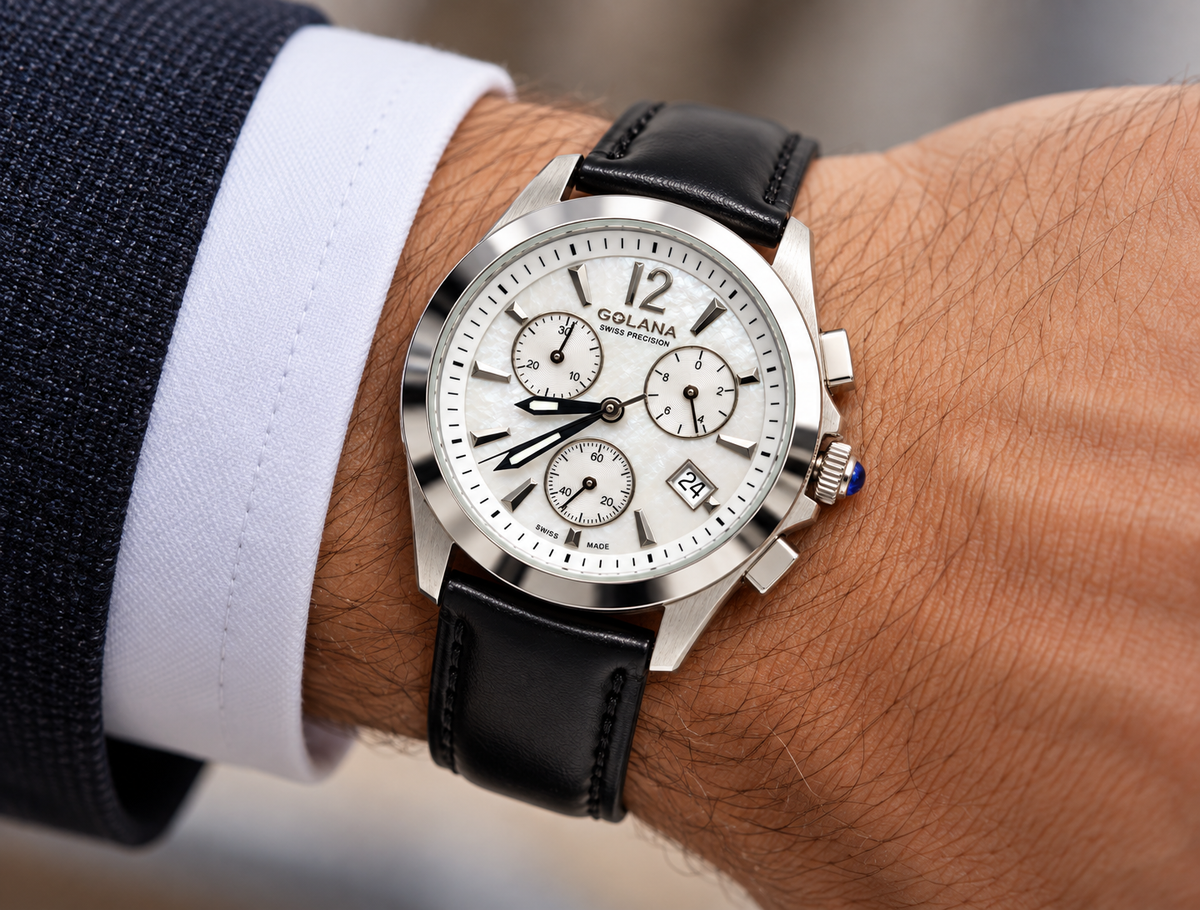 Vintage Golana Swiss Precision Chronograph Wristwatch