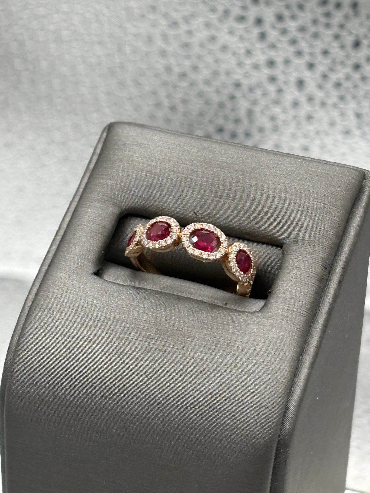 View one of Ladies Gorgeous 18 Karat Rose Gold Ruby & Diamond Ring