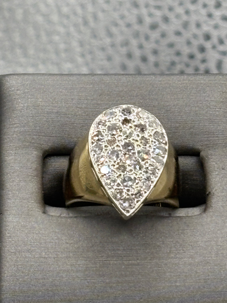 View four of Ladies14 Karat Yellow Gold Diamond Teardrop Cluster Ring