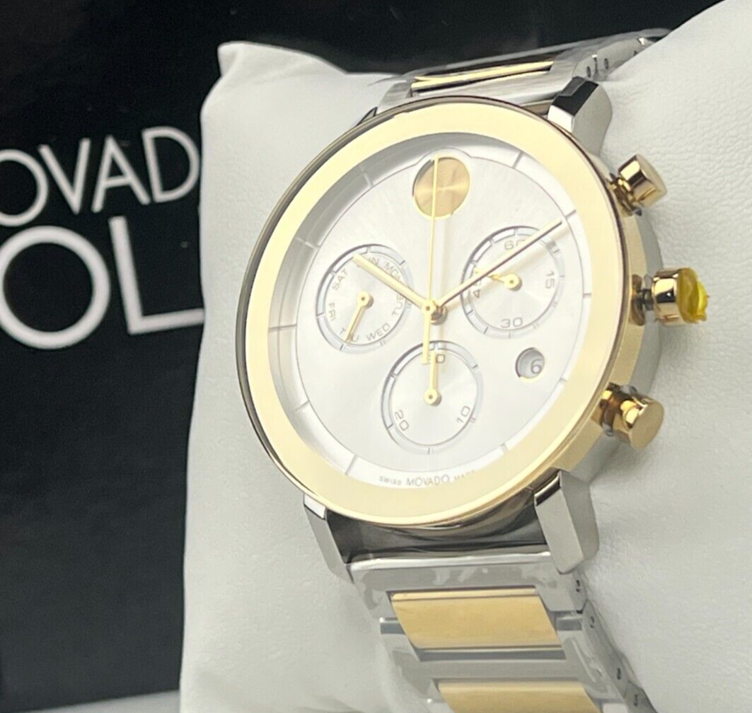 View three of Movado Bold Evolution Chronograph Quartz Silver Dial Two-Tone Men’s Watch