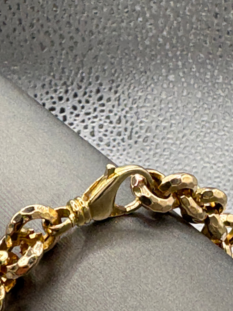 View ten of Ladies Italian 14 Karat Yellow Gold Round Beveled Link Bracelet