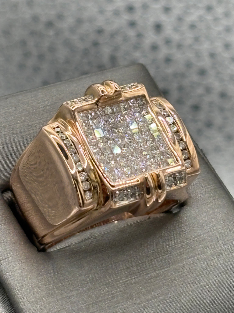 View one of Ladies / Gents 14 Karat Rose Gold Diamond Statement Ring