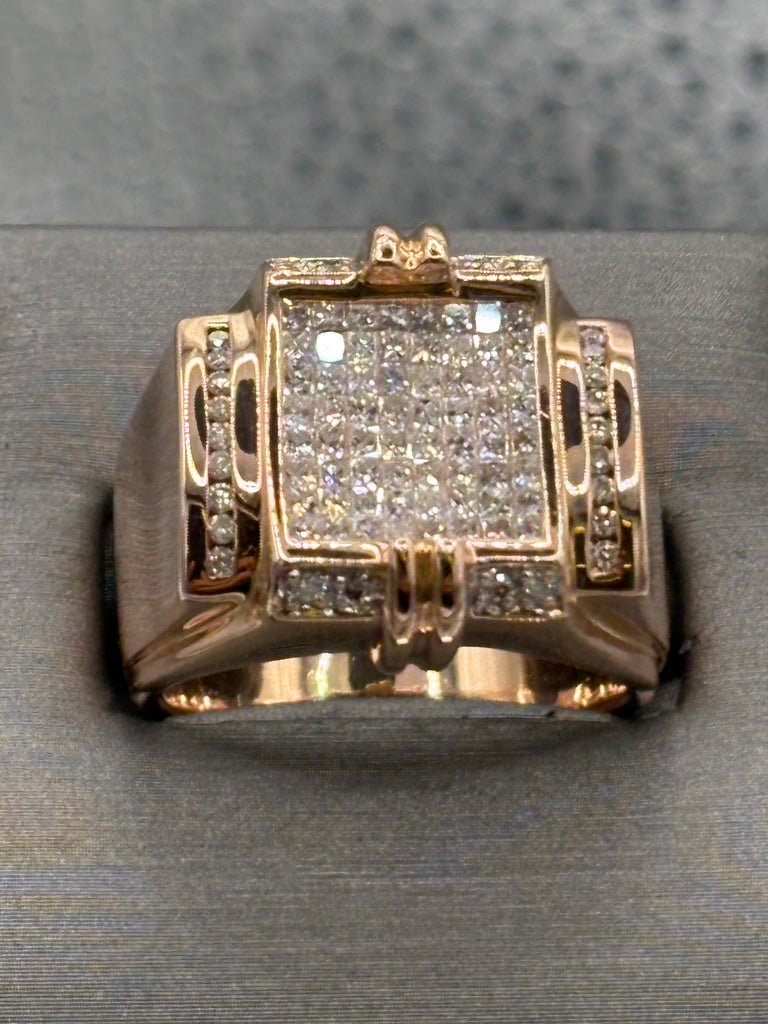 View two of Ladies / Gents 14 Karat Rose Gold Diamond Statement Ring