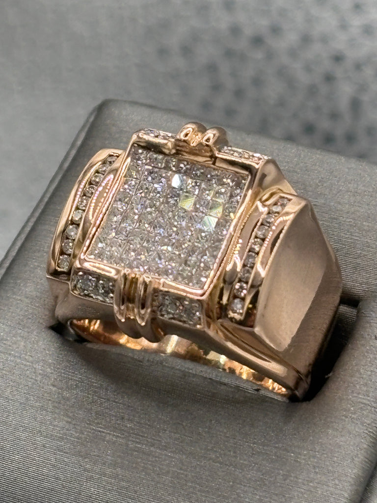 View three of Ladies / Gents 14 Karat Rose Gold Diamond Statement Ring