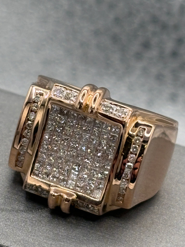 View four of Ladies / Gents 14 Karat Rose Gold Diamond Statement Ring
