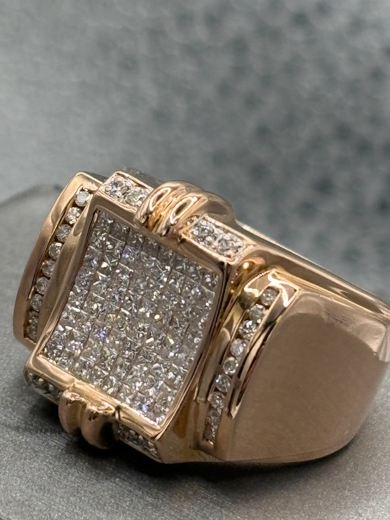 View six of Ladies / Gents 14 Karat Rose Gold Diamond Statement Ring