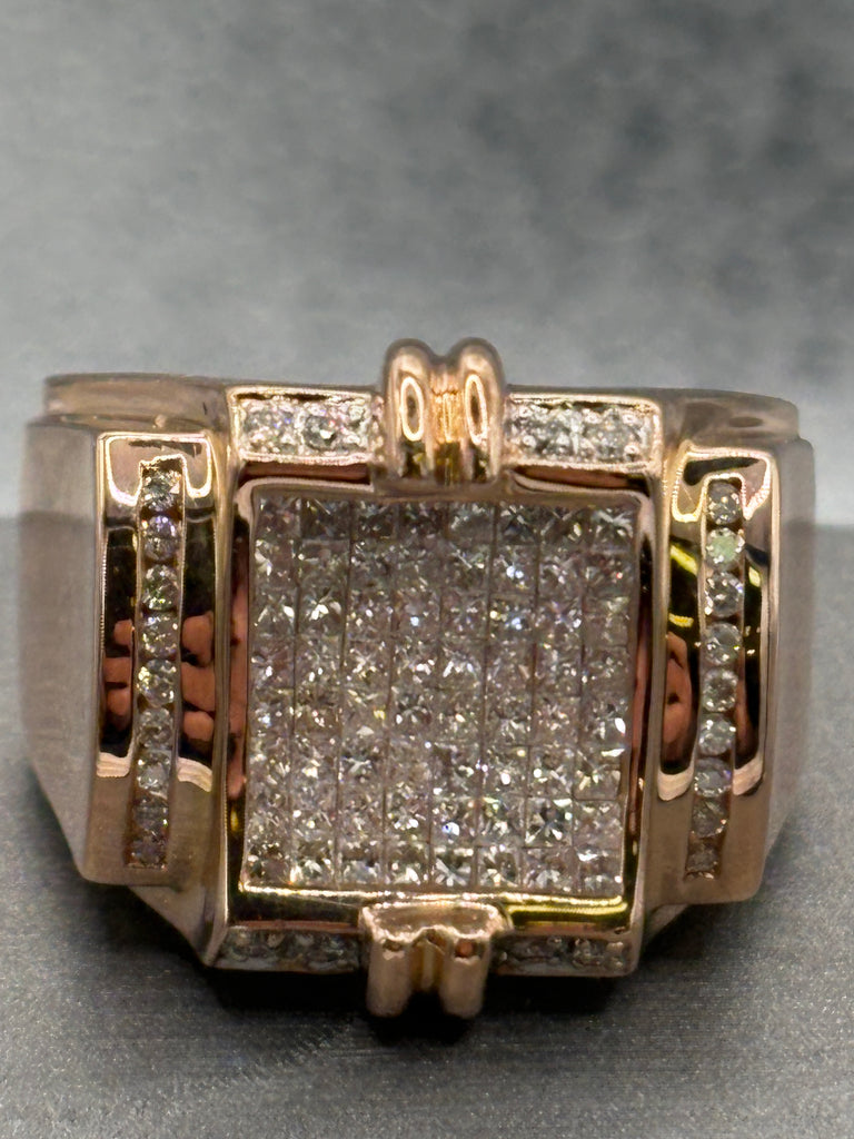 View seven of Ladies / Gents 14 Karat Rose Gold Diamond Statement Ring