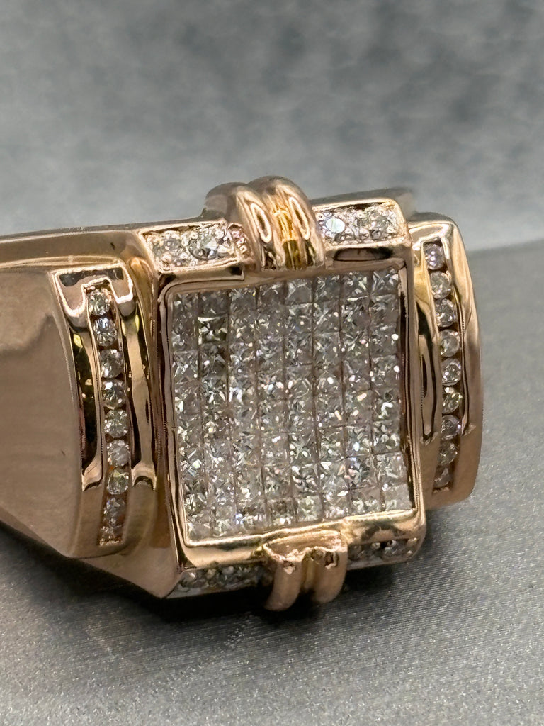 View eight of Ladies / Gents 14 Karat Rose Gold Diamond Statement Ring
