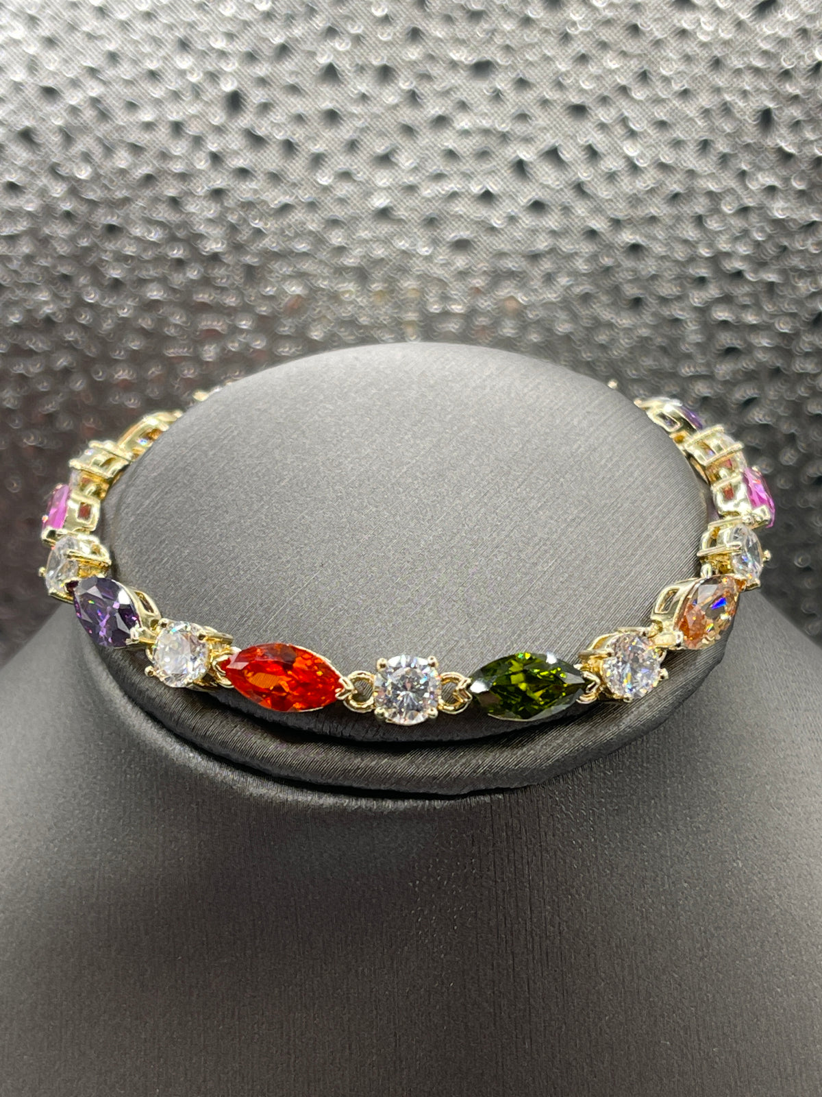 Ladies Sterling Silver Multi-Colored Stone Bracelet
