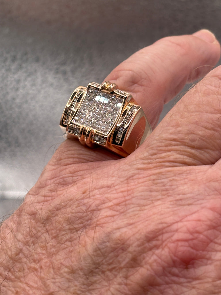 View ten of Ladies / Gents 14 Karat Rose Gold Diamond Statement Ring