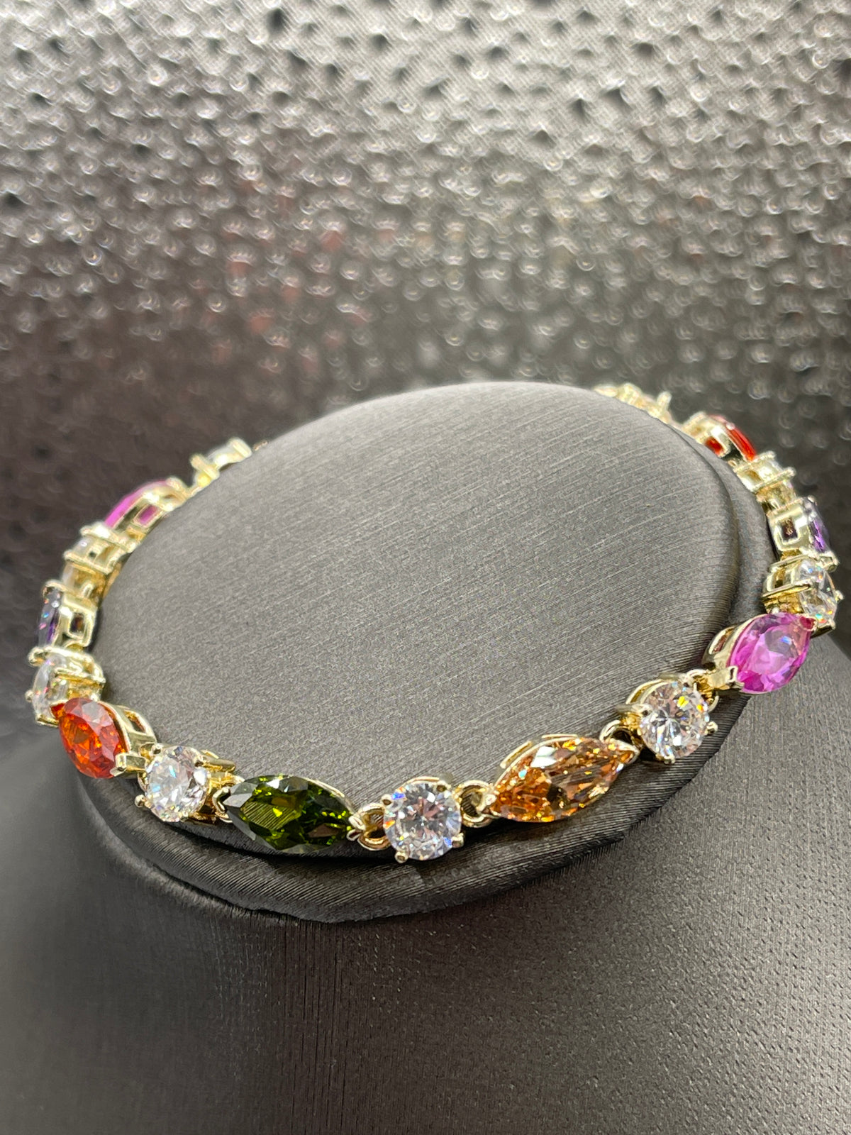 Ladies Sterling Silver Multi-Colored Stone Bracelet