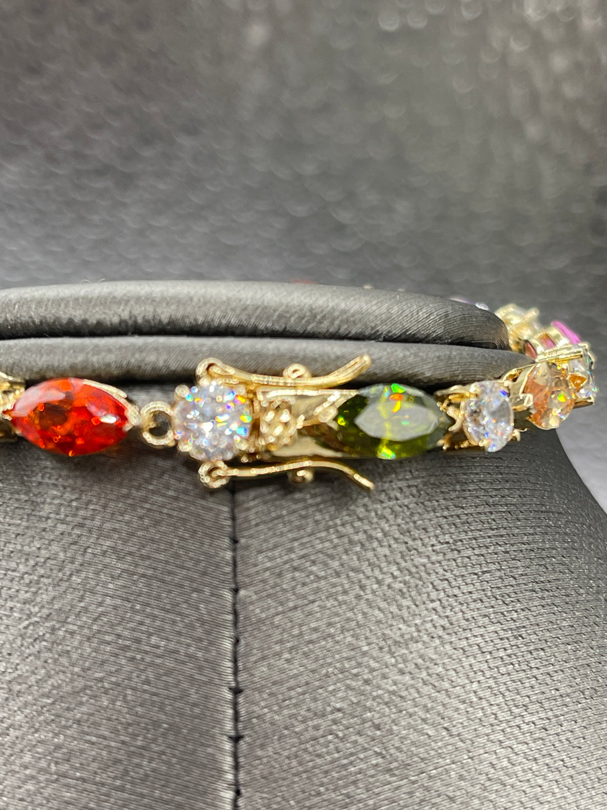 Ladies Sterling Silver Multi-Colored Stone Bracelet