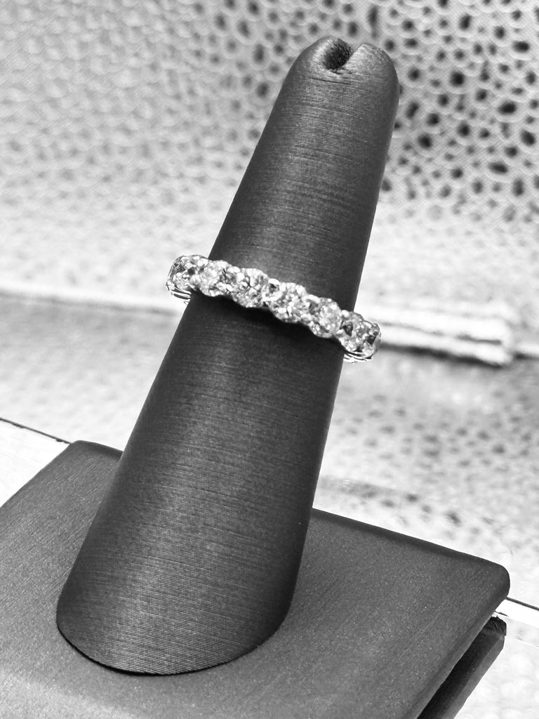 View three of Ladies Magnificent 14 Karat White Gold Diamond Eternity Band